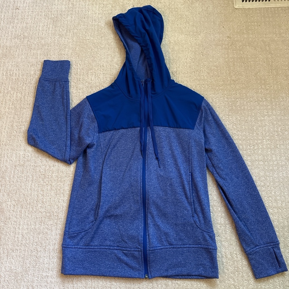 Adidas Blue Full Zip-Up Hoodie